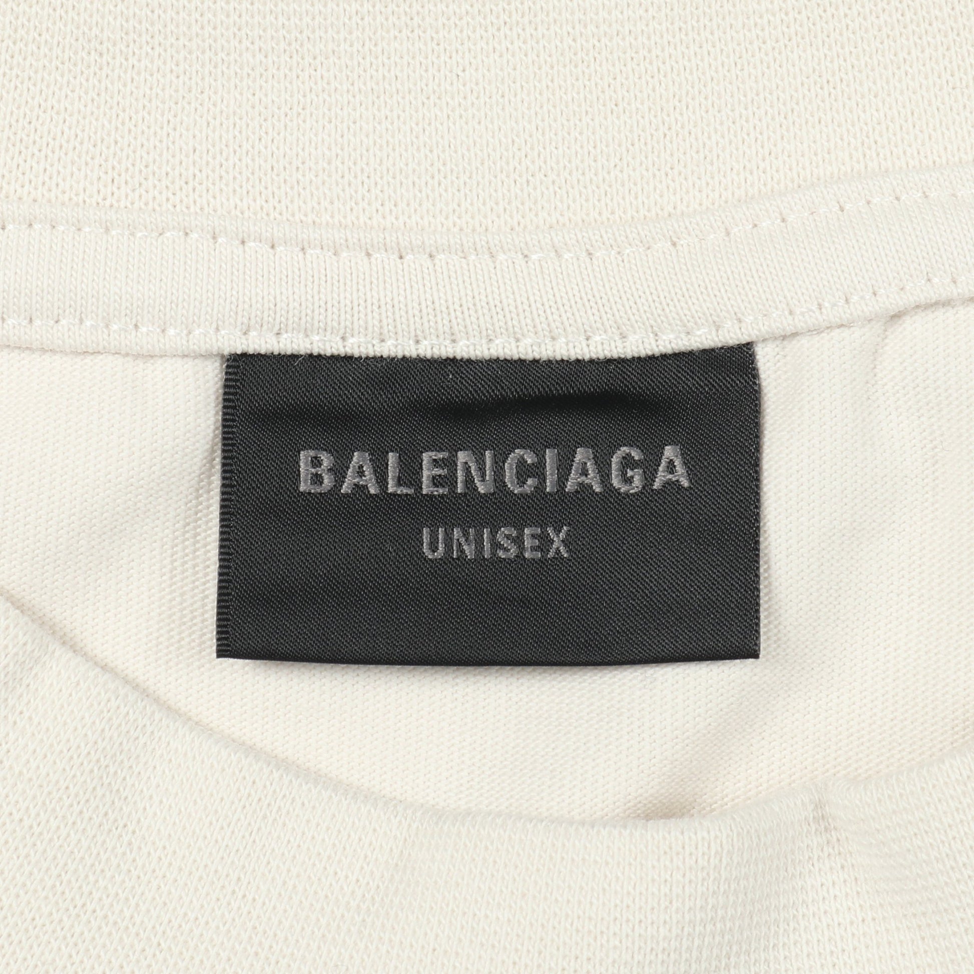 Political Stencil Tシャツ クルーネック 半袖 コットン オフホワイト バレンシアガ トップス BALENCIAGA