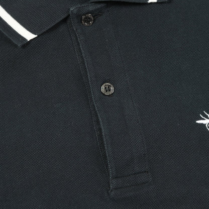 BEE刺繍 ポロシャツ 半袖 コットン ブラック ディオールオム トップス Dior HOMME