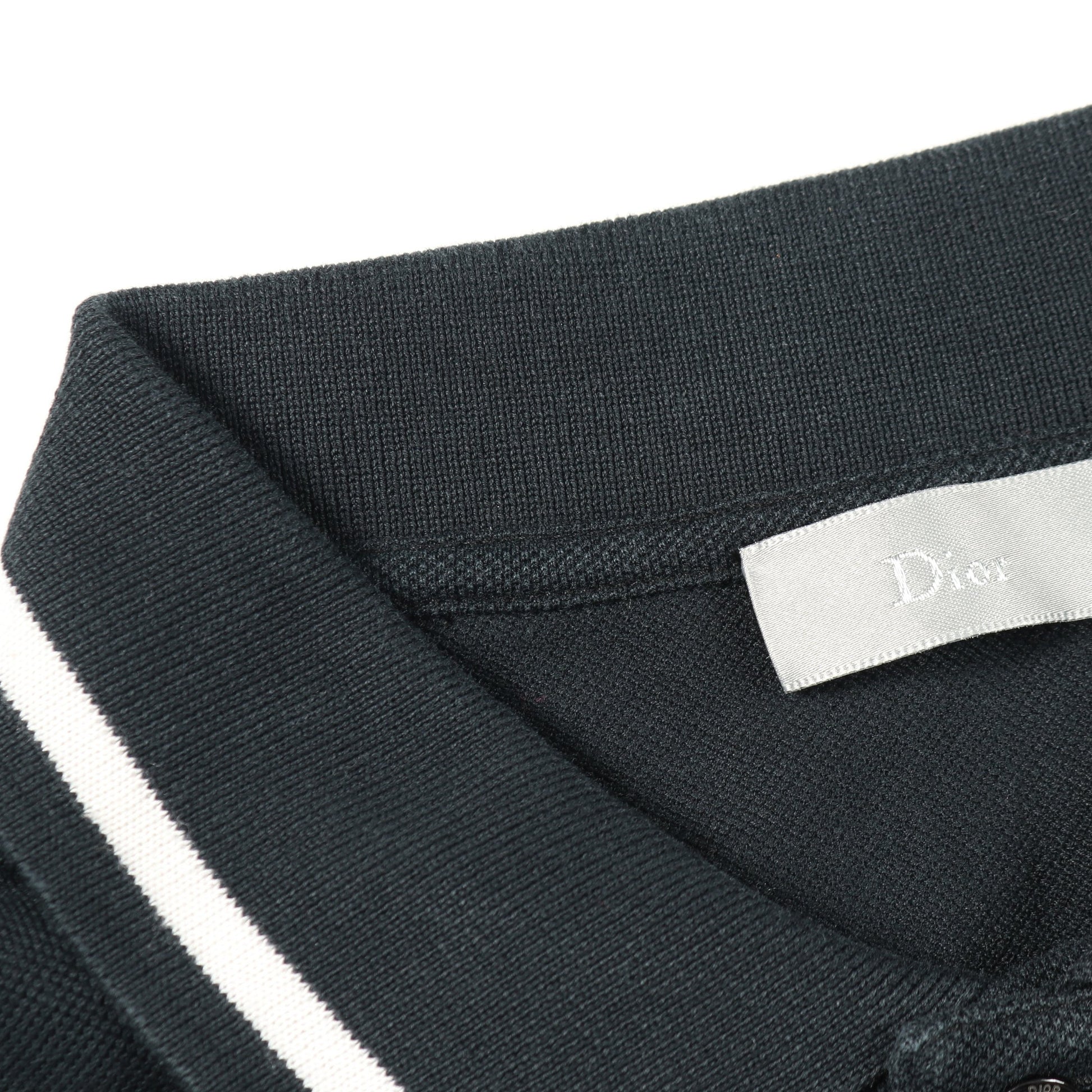BEE刺繍 ポロシャツ 半袖 コットン ブラック ディオールオム トップス Dior HOMME