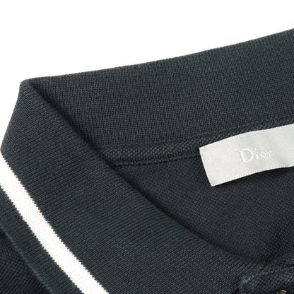 BEE刺繍 ポロシャツ 半袖 コットン ブラック ディオールオム トップス Dior HOMME