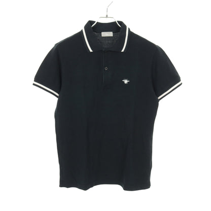 BEE刺繍 ポロシャツ 半袖 コットン ブラック ディオールオム トップス Dior HOMME