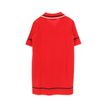 ポロドレス ニットワンピース コットン シルク レッド 22AW グッチ ワンピース GUCCI