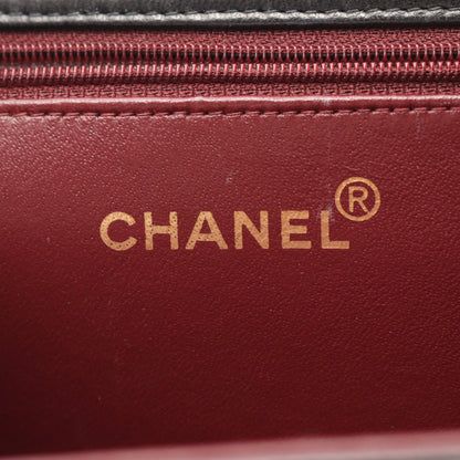 マトラッセ フルフラップ チェーンショルダーバッグ ラムスキン ブラック ゴールド金具 シャネル バッグ CHANEL