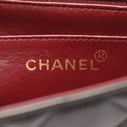 マトラッセ ダイアナフラップ チェーンショルダーバッグ ラムスキン ブラック ゴールド金具 シャネル バッグ CHANEL
