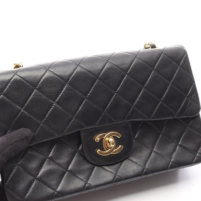 マトラッセ Wフラップ Wチェーンショルダーバッグ ラムスキン ブラック ゴールド金具 シャネル バッグ CHANEL