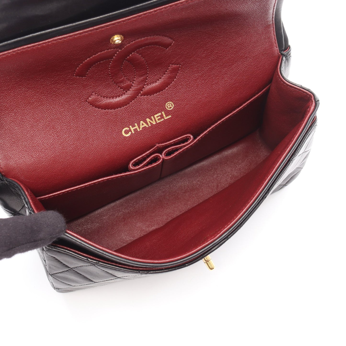 マトラッセ Wフラップ Wチェーンショルダーバッグ ラムスキン ブラック ゴールド金具 シャネル バッグ CHANEL