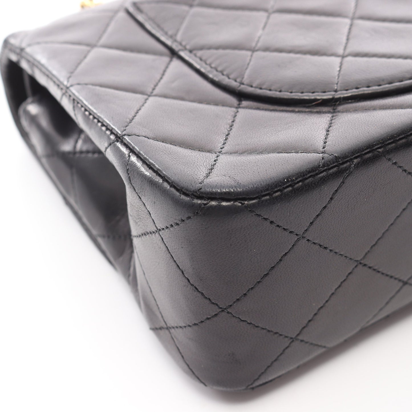 マトラッセ Wフラップ Wチェーンショルダーバッグ ラムスキン ブラック ゴールド金具 シャネル バッグ CHANEL