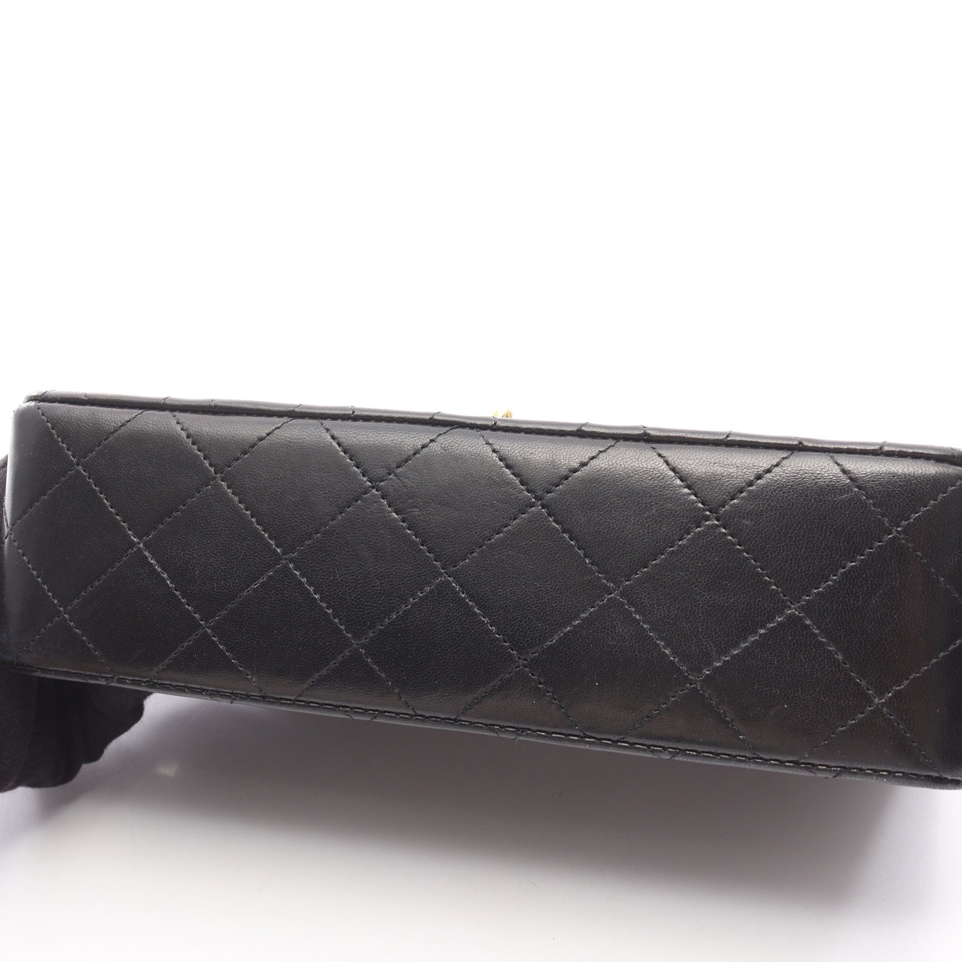 マトラッセ Wフラップ Wチェーンショルダーバッグ ラムスキン ブラック ゴールド金具 シャネル バッグ CHANEL