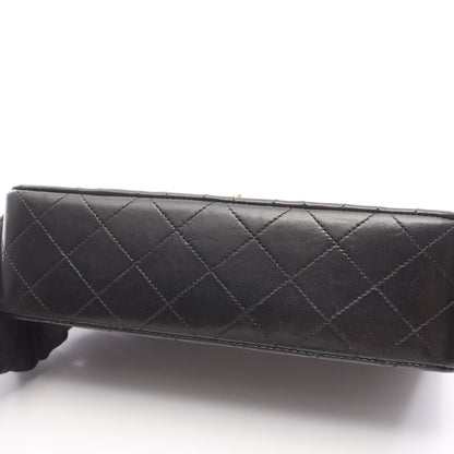 マトラッセ Wフラップ Wチェーンショルダーバッグ ラムスキン ブラック ゴールド金具 シャネル バッグ CHANEL
