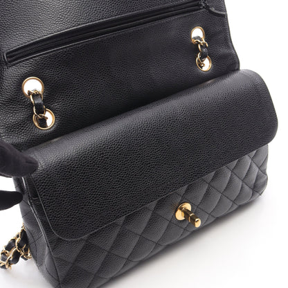 マトラッセ Wフラップ Wチェーンショルダーバッグ キャビアスキン ブラック ゴールド金具 シャネル バッグ CHANEL