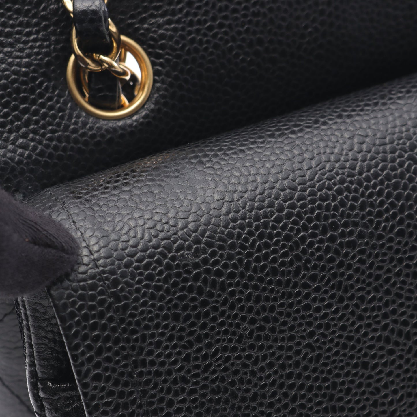 マトラッセ Wフラップ Wチェーンショルダーバッグ キャビアスキン ブラック ゴールド金具 シャネル バッグ CHANEL