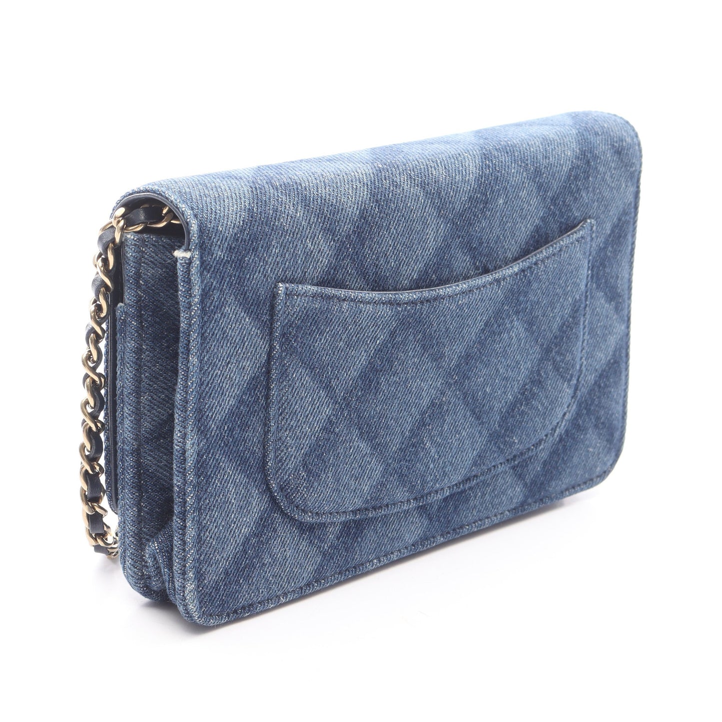 マトラッセ チェーンウォレット デニム インディゴブルー ゴールド金具 シャネル バッグ CHANEL