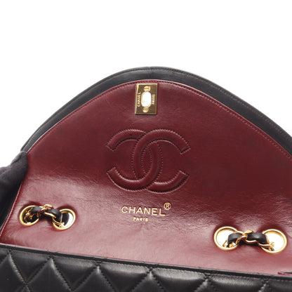 マトラッセ Wチェーンショルダーバッグ ラムスキン ブラック ゴールド金具 シャネル バッグ CHANEL