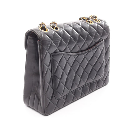 マトラッセ Wチェーンショルダーバッグ ラムスキン ブラック ゴールド金具 シャネル バッグ CHANEL