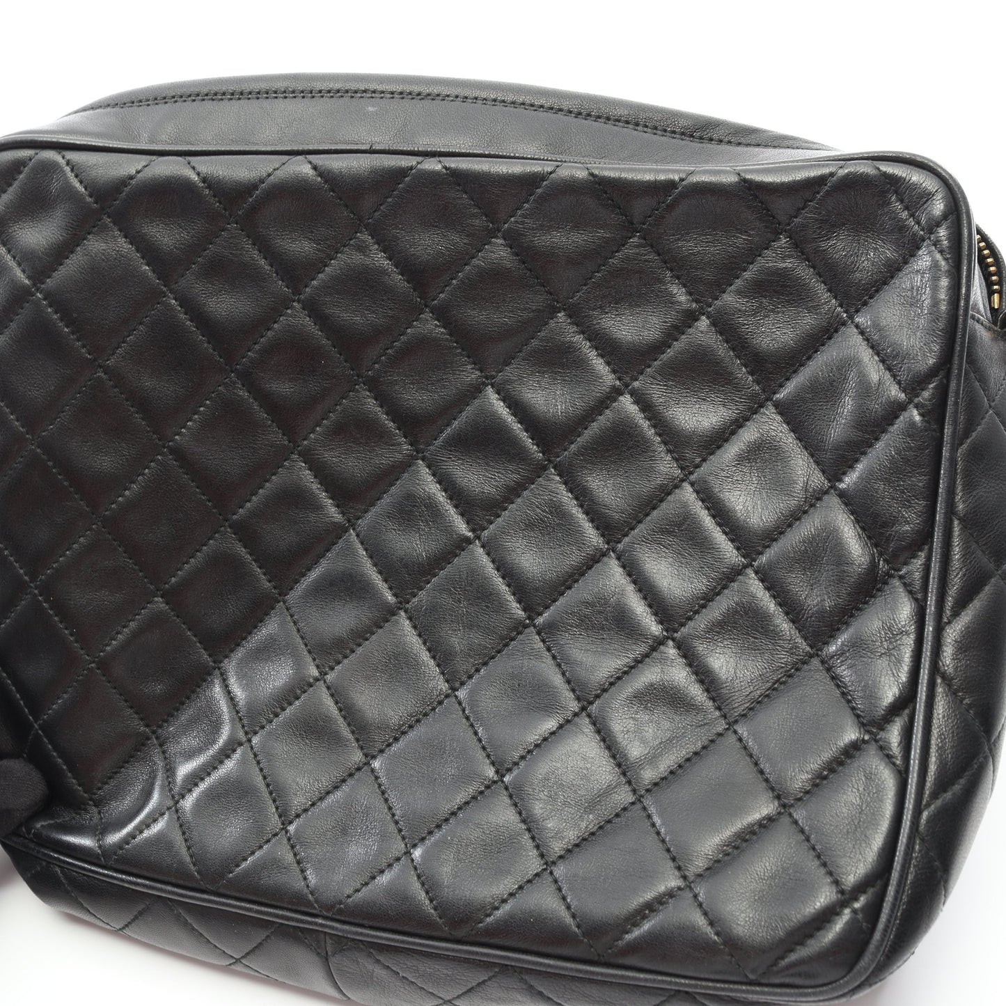 マトラッセ チェーンショルダーバッグ ラムスキン ブラック ゴールド金具 フリンジ シャネル バッグ CHANEL