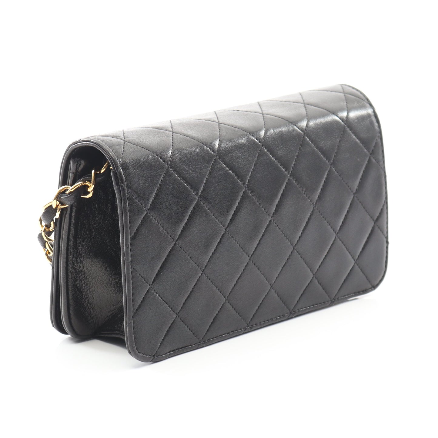 ミニマトラッセ フルフラップ チェーンショルダーバッグ ラムスキン ブラック ゴールド金具 シャネル バッグ CHANEL