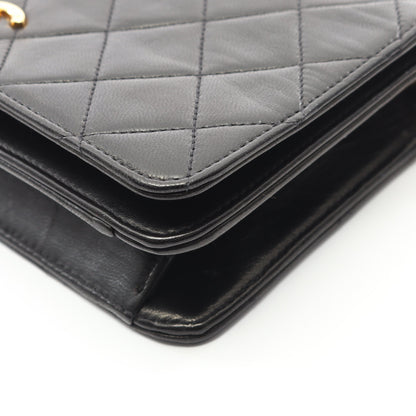 ミニマトラッセ フルフラップ チェーンショルダーバッグ ラムスキン ブラック ゴールド金具 シャネル バッグ CHANEL