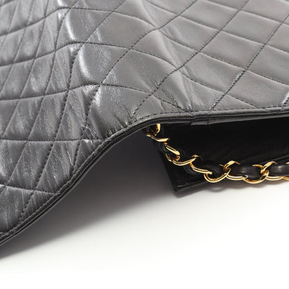 ミニマトラッセ フルフラップ チェーンショルダーバッグ ラムスキン ブラック ゴールド金具 シャネル バッグ CHANEL
