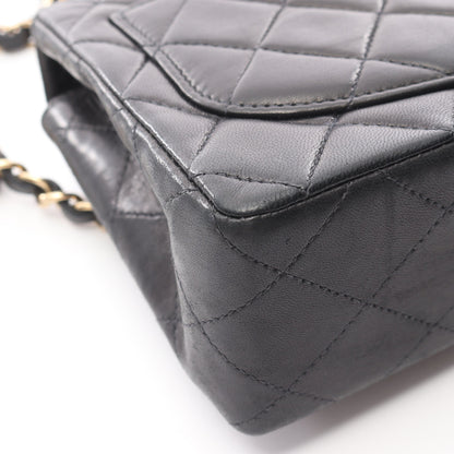 ミニマトラッセ チェーンショルダーバッグ ラムスキン ブラック ゴールド金具 シャネル バッグ CHANEL