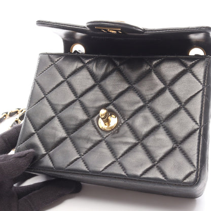ミニマトラッセ チェーンショルダーバッグ ラムスキン ブラック ゴールド金具 シャネル バッグ CHANEL