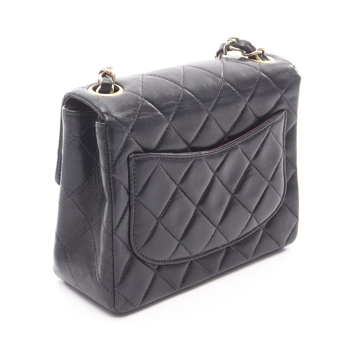 ミニマトラッセ チェーンショルダーバッグ ラムスキン ブラック ゴールド金具 シャネル バッグ CHANEL