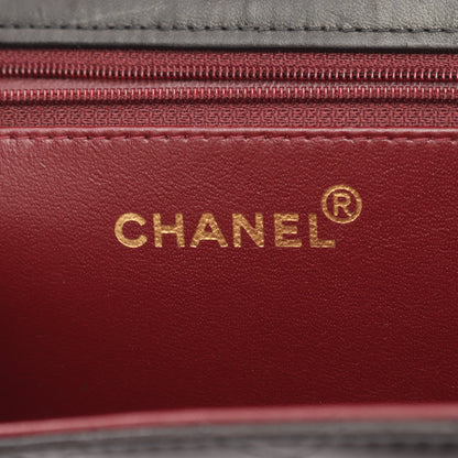 マトラッセ チェーンショルダーバッグ ラムスキン ブラック ゴールド金具 プッシュロック シャネル バッグ CHANEL