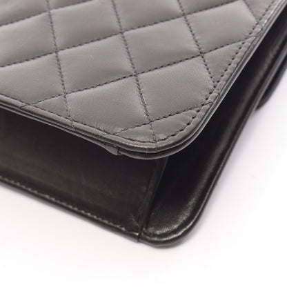 マトラッセ チェーンショルダーバッグ ラムスキン ブラック ゴールド金具 プッシュロック シャネル バッグ CHANEL
