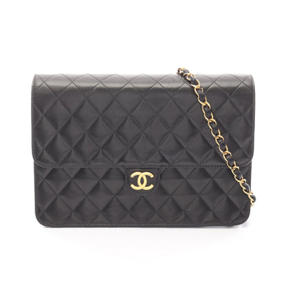 マトラッセ チェーンショルダーバッグ ラムスキン ブラック ゴールド金具 プッシュロック シャネル バッグ CHANEL
