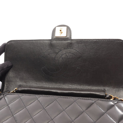 マトラッセ チェーンショルダーバッグ ラムスキン ブラック ゴールド金具 プッシュロック シャネル バッグ CHANEL