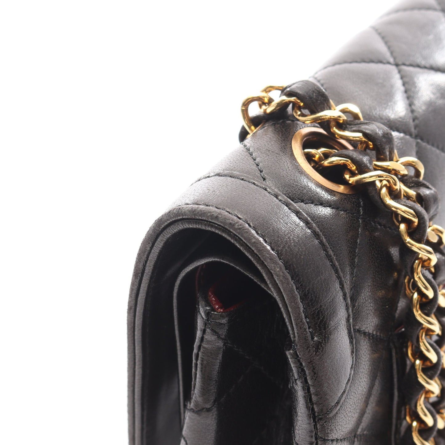 マトラッセ パリ限定 Wフラップ チェーンショルダーバッグ ラムスキン ブラック コンビ金具 シャネル バッグ CHANEL