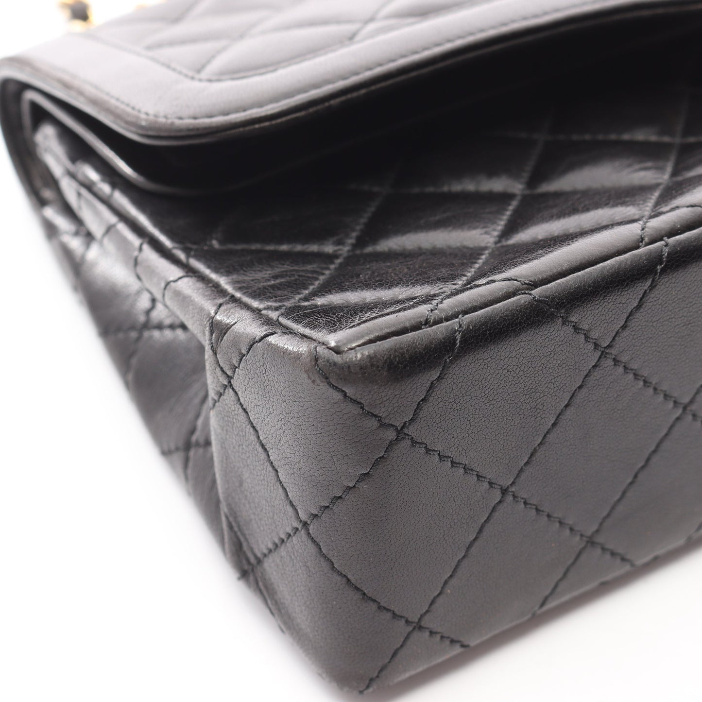 マトラッセ パリ限定 Wフラップ チェーンショルダーバッグ ラムスキン ブラック コンビ金具 シャネル バッグ CHANEL