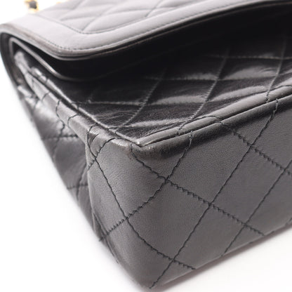 マトラッセ パリ限定 Wフラップ チェーンショルダーバッグ ラムスキン ブラック コンビ金具 シャネル バッグ CHANEL