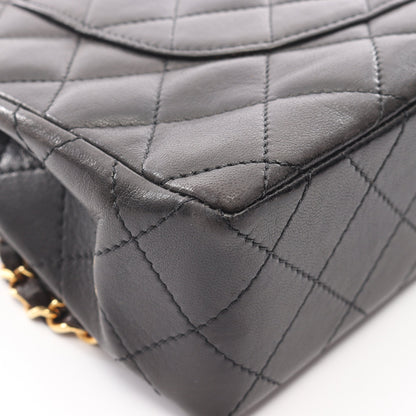 マトラッセ パリ限定 Wフラップ チェーンショルダーバッグ ラムスキン ブラック コンビ金具 シャネル バッグ CHANEL