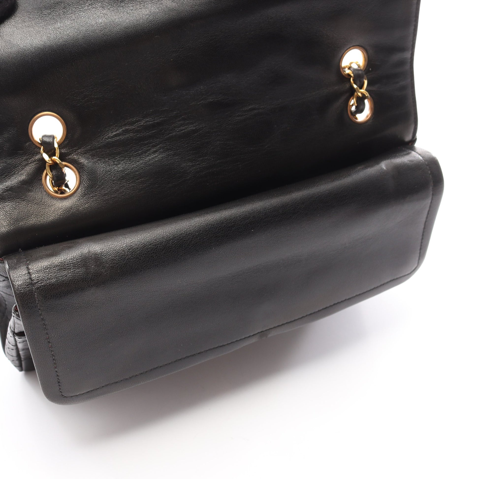 マトラッセ パリ限定 Wフラップ チェーンショルダーバッグ ラムスキン ブラック コンビ金具 シャネル バッグ CHANEL