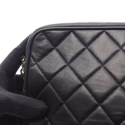 マトラッセ チェーンショルダーバッグ ラムスキン ブラック ゴールド金具 フリンジ ヴィンテージ シャネル バッグ CHANEL