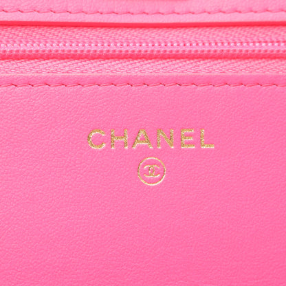 マトラッセ チェーンウォレット キャビアスキン ピンクパープル ゴールド金具 シャネル バッグ CHANEL