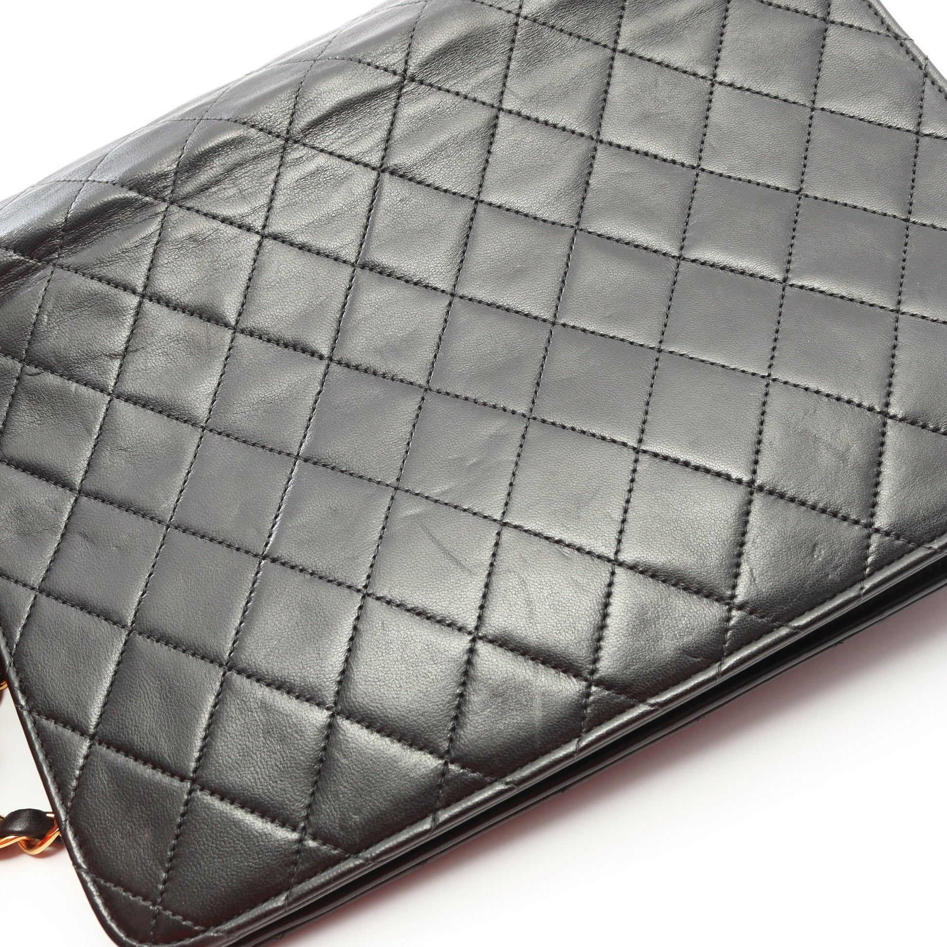 マトラッセ チェーンショルダーバッグ ラムスキン ブラック ゴールド金具 シャネル バッグ CHANEL