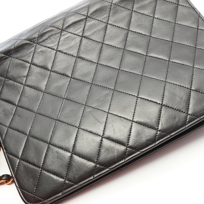 マトラッセ チェーンショルダーバッグ ラムスキン ブラック ゴールド金具 シャネル バッグ CHANEL