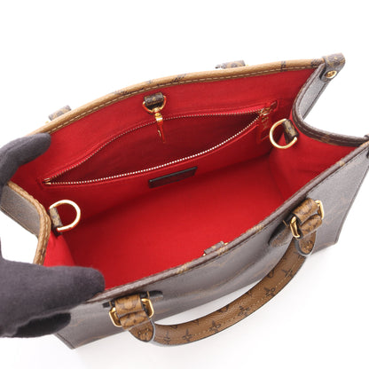 オンザゴーPM モノグラムジャイアント リバース ハンドバッグ PVC ブラウン ベージュ 2WAY ルイヴィトン バッグ LOUIS VUITTON