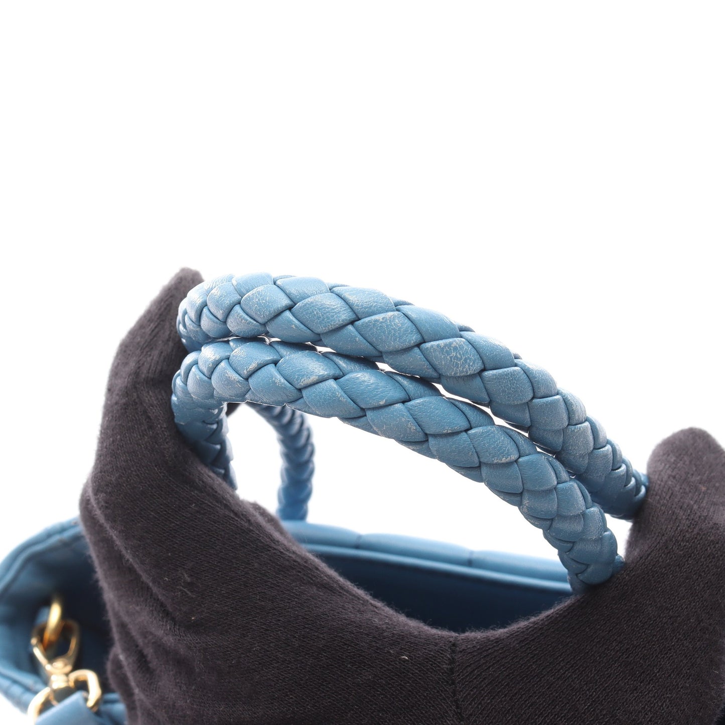 NAPPA TRAPUNTAT ハンドバッグ レザー ブルー 2WAY ミュウミュウ バッグ miu miu