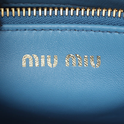 NAPPA TRAPUNTAT ハンドバッグ レザー ブルー 2WAY ミュウミュウ バッグ miu miu