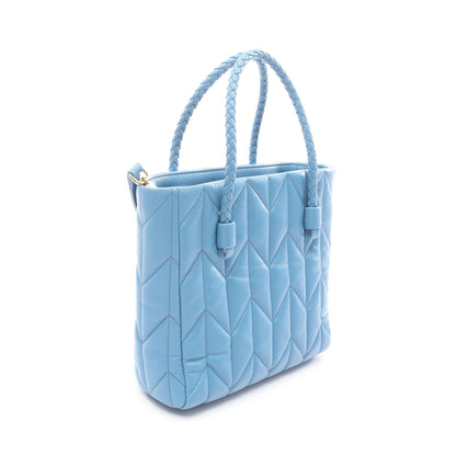 NAPPA TRAPUNTAT ハンドバッグ レザー ブルー 2WAY ミュウミュウ バッグ miu miu