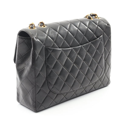 デカマトラッセ30 シングルフラップ Wチェーンショルダーバッグ ラムスキン ブラック ゴールド金具 シャネル バッグ CHANEL