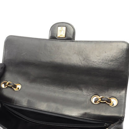 デカマトラッセ30 シングルフラップ Wチェーンショルダーバッグ ラムスキン ブラック ゴールド金具 シャネル バッグ CHANEL