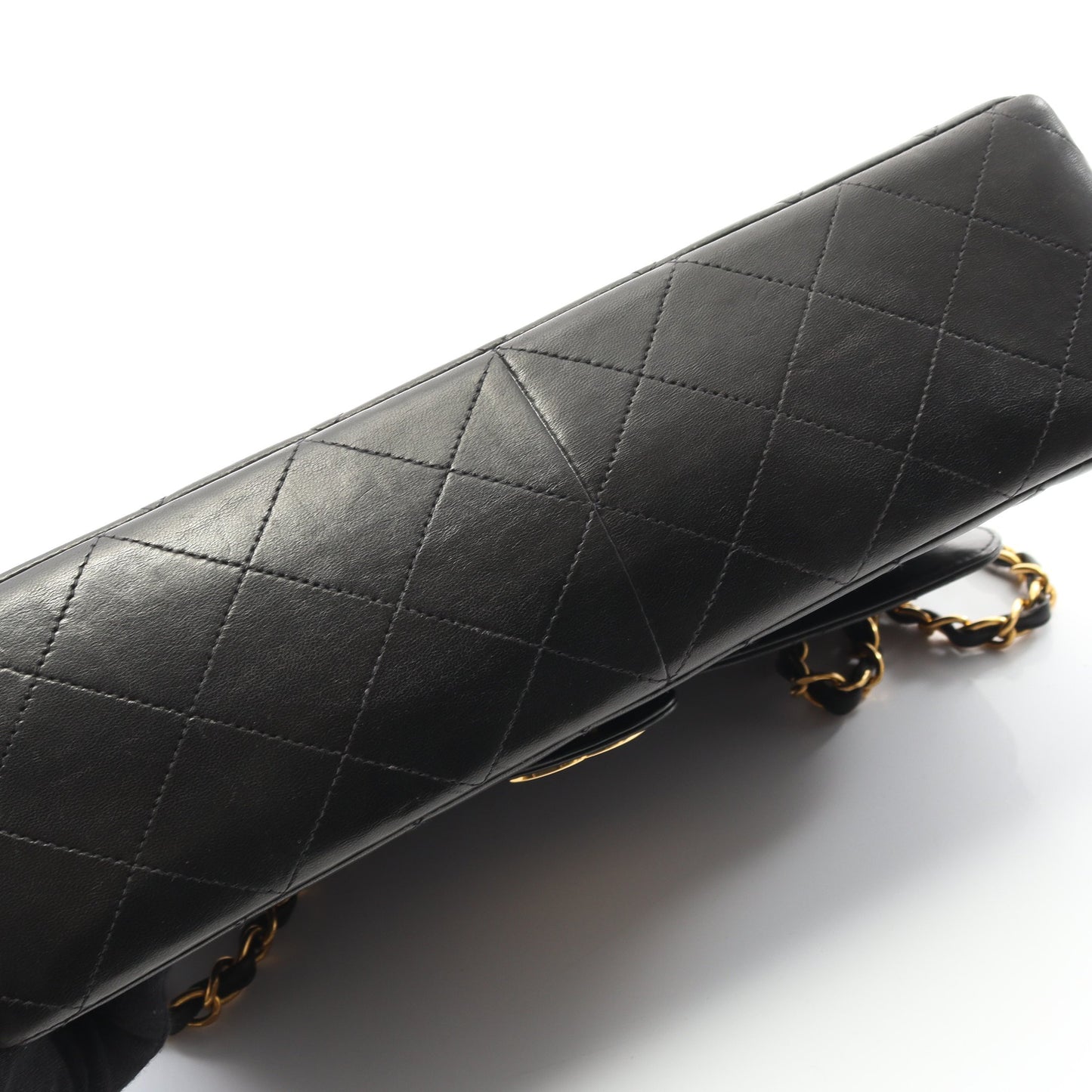 デカマトラッセ30 シングルフラップ Wチェーンショルダーバッグ ラムスキン ブラック ゴールド金具 シャネル バッグ CHANEL