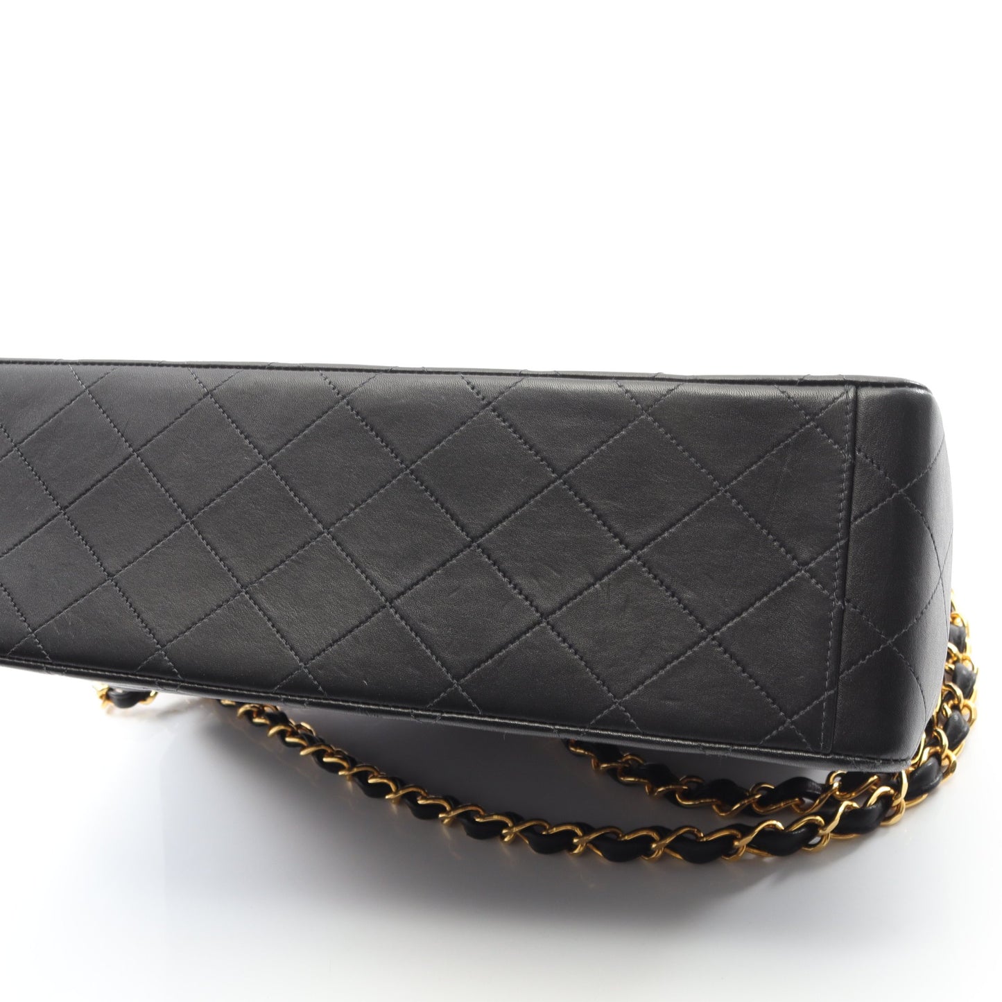 デカマトラッセ34 Wチェーンショルダーバッグ ラムスキン ブラック ゴールド金具 シャネル バッグ CHANEL