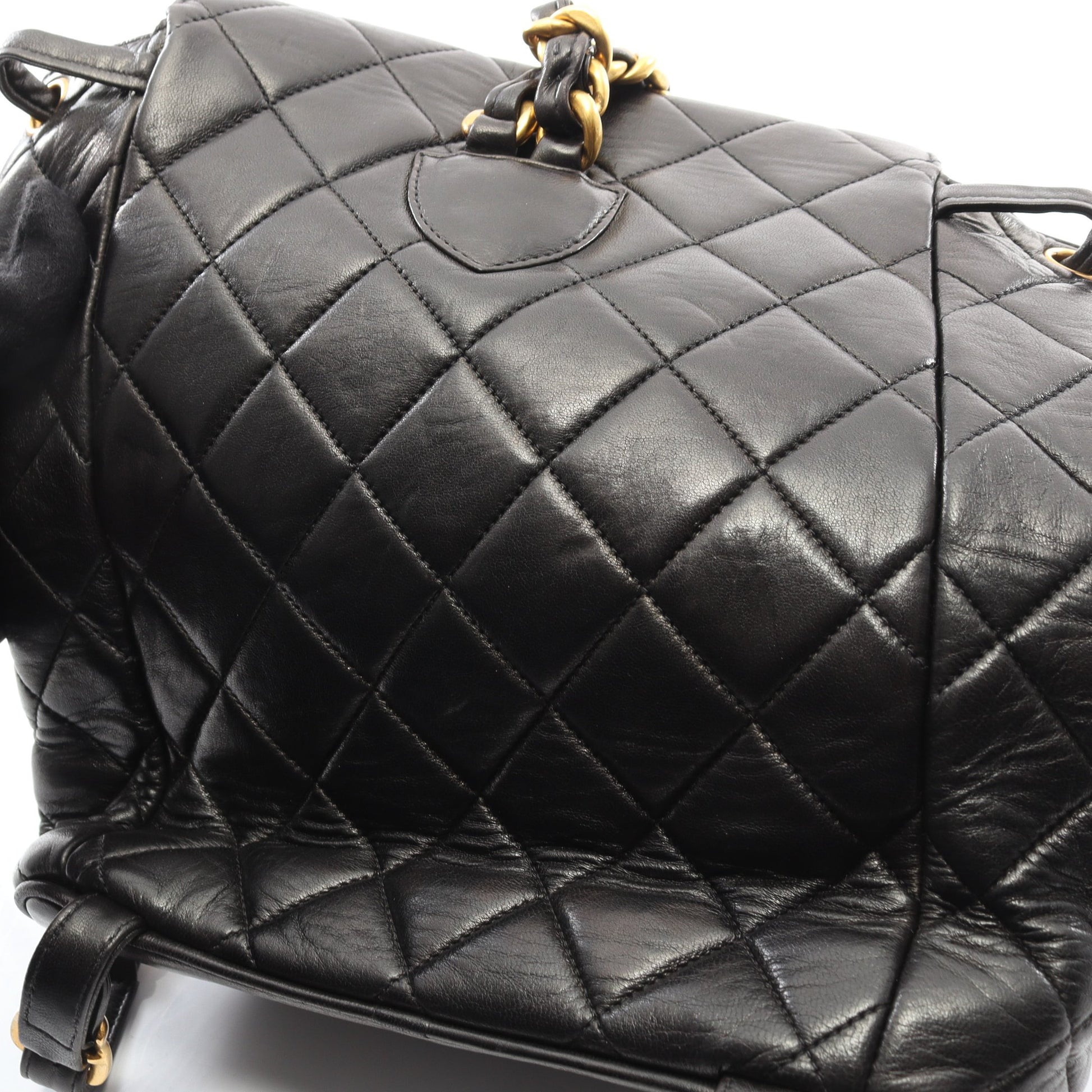 マトラッセ バックパック リュックサック ラムスキン ブラック ゴールド金具 シャネル バッグ CHANEL