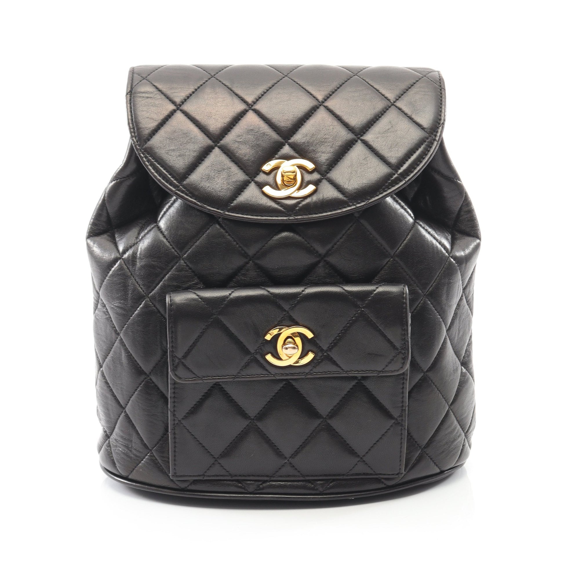 マトラッセ バックパック リュックサック ラムスキン ブラック ゴールド金具 シャネル バッグ CHANEL