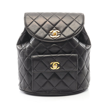マトラッセ バックパック リュックサック ラムスキン ブラック ゴールド金具 シャネル バッグ CHANEL
