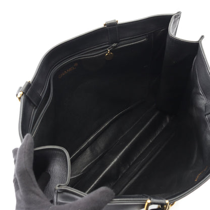デカココマーク チェーンショルダーバッグ チェーントートバッグ ラムスキン ブラック ゴールド金具 シャネル バッグ CHANEL